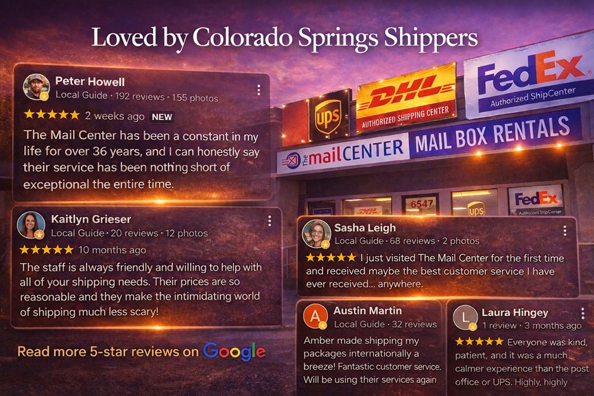 Over 200 five star reviews in Colorado Springs Shipping than UPS Store